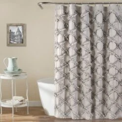 Ruffle Diamond Shower Curtain - Lush Décor -Lush Décor GUEST 0104c95b 8a86 4e4f a8bd acab95dd5700