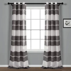 Set Of 2 38"x84" Textured Stripe Grommet Sheer Window Curtain Panels - Lush Décor 17 Set Of 2 38"x84" Textured Stripe Grommet Sheer Window Curtain Panels - Lush Décor -Lush Décor GUEST 021e3ca6 831f 49e0 8584 de752ab2fa31