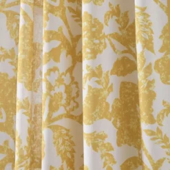 1pc 52"x84" Light Filtering Emma Textured Jacobean Curtain Panel Yellow - Lush Décor -Lush Décor GUEST 025a3102 ec30 489c 9f9f 5d7f93acaa25