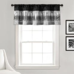 52"x18" Night Sky Sequins Embroidery Window Valance - Lush Décor -Lush Décor GUEST 02956550 50c3 4a09 8dc0 1b1502630bb8