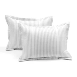 Drew Stripe Farmhouse Silver-Infused Antimicrobial Comforter Set - Lush Décor -Lush Décor GUEST 041fae0c ff5b 45d7 84bf 65204558a3e8