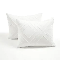 3pc Diamond Clip Jacquard Duvet Cover Set White - Lush Décor -Lush Décor GUEST 04599c6c b4b3 4ce8 aa3a 502c0f2ee939