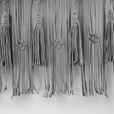 40"x30" Boho Macrame Tassel Cotton Window Valance Gray - Lush Décor 7 40"x30" Boho Macrame Tassel Cotton Window Valance Gray - Lush Décor - Image 5