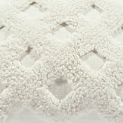 20"x20" Oversize Tufted Diagonal Square Throw Pillow White - Lush Décor 3 20"x20" Oversize Tufted Diagonal Square Throw Pillow White - Lush Décor
