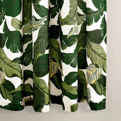 2pk 52"x63" Light Filtering Tropical Paradise Curtain Panels Green - Lush Décor 5 2pk 52"x63" Light Filtering Tropical Paradise Curtain Panels Green - Lush Décor - Image 3