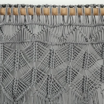 40"x30" Boho Macrame Tassel Cotton Window Valance Gray - Lush Décor 5 40"x30" Boho Macrame Tassel Cotton Window Valance Gray - Lush Décor - Image 3