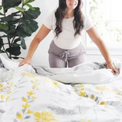 3pc Aprile Cotton Duvet Cover Set Yellow/Gray - Lush Décor -Lush Décor GUEST 0603ca00 feed 4ff2 a4a1 d8799c8063a4