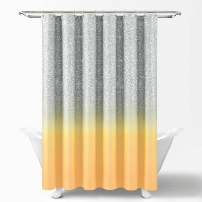 72"x72" Glitter Ombre Metallic Print Single Shower Curtain Yellow/Gray - Lush Décor 7 72"x72" Glitter Ombre Metallic Print Single Shower Curtain Yellow/Gray - Lush Décor - Image 5