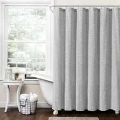 72"x72" Hygge Modern Arrow Linen Shower Curtain - Lush Décor -Lush Décor GUEST 067b87a0 ad4d 4e53 b75d 8d991cd449f8