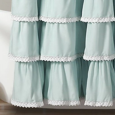 72"x72" Ella Lace Ruffle Shower Curtain - Lush Décor 5 72"x72" Ella Lace Ruffle Shower Curtain - Lush Décor - Image 3
