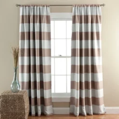 2pk 52"x84" Light Filtering Striped Window Curtain Panels - Lush Décor -Lush Décor GUEST 07caa077 44c6 4de1 a49f 0171244385e5