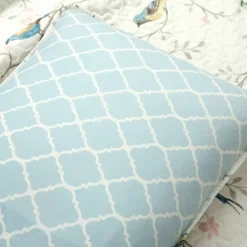 Lush Décor 3pc Botanical Bird And Flower Oversized Reversible Quilt Set White/Blue/Yellow -Lush Décor GUEST 0ac6da37 2e25 41da a297 ae2703f0a2de