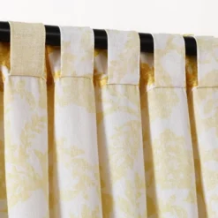 1pc 52"x84" Light Filtering Emma Textured Jacobean Curtain Panel Yellow - Lush Décor -Lush Décor GUEST 0b61358d 2401 4139 a7ed 0fab81e5c42a