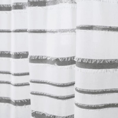 Striped Clip Jacquard Shower Curtain - Lush Décor 6 Striped Clip Jacquard Shower Curtain - Lush Décor - Image 4