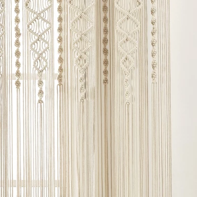Boho Macrame Textured Cotton Window Curtain Panel - Lush Décor 4 Boho Macrame Textured Cotton Window Curtain Panel - Lush Décor - Image 2