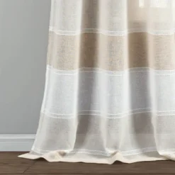 Set Of 2 38"x84" Textured Stripe Grommet Sheer Window Curtain Panels - Lush Décor 12 Set Of 2 38"x84" Textured Stripe Grommet Sheer Window Curtain Panels - Lush Décor -Lush Décor GUEST 104fdeda a61e 4b91 afe6 18994666db2c