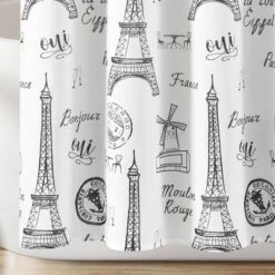 72"x72" Single Kids' Paris Bonjour Shower Curtain Black/White - Lush Décor 8 72"x72" Single Kids' Paris Bonjour Shower Curtain Black/White - Lush Décor -Lush Décor GUEST 105f02b3 769b 42d7 bc7c 55eaeb3f328b