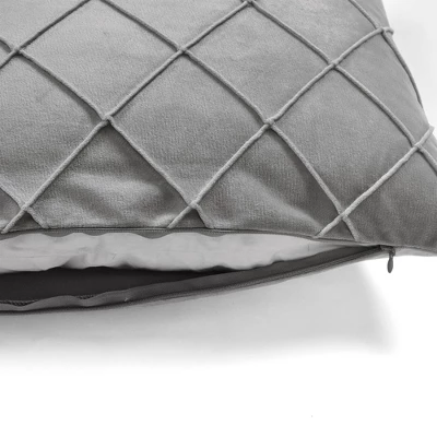 Oversize Velvet Diamond Pin Tuck Family-Friendly Pillow Cover - Lush Décor 5 Oversize Velvet Diamond Pin Tuck Family-Friendly Pillow Cover - Lush Décor - Image 3