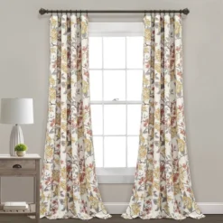 Set Of 2 (84"x52") Ivana Floral Light Filtering Window Curtain Panels - Lush Décor -Lush Décor GUEST 110aff64 c95c 4d34 8633 d6f9e55dc882