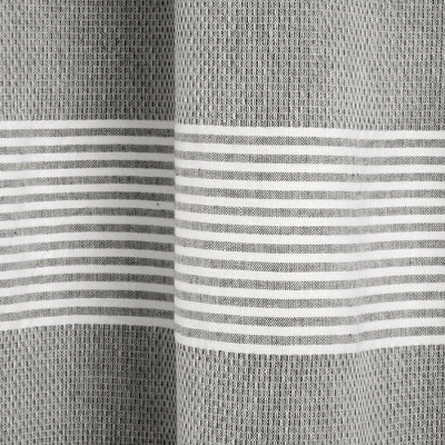 Set Of 2 Farmhouse Tucker Stripe Yarn Dyed Cotton Knotted Tassel Light Filtering Window Curtain Panels - Lush Décor 5 Set Of 2 Farmhouse Tucker Stripe Yarn Dyed Cotton Knotted Tassel Light Filtering Window Curtain Panels - Lush Décor - Image 3