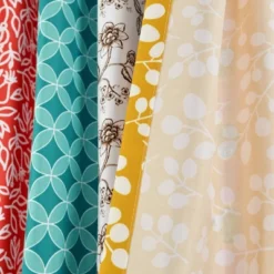 Set Of 2 Boho Patch Light Filtering Window Curtain Panels Orange - Lush Décor -Lush Décor GUEST 11b9f128 9b88 4982 8b48 e04a090be934