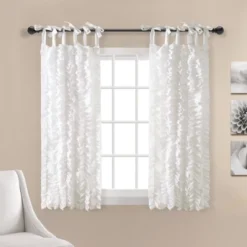 Set Of 2 Sophia Ruffle Window Curtain Panels White - Lush Décor -Lush Décor GUEST 12942745 28a5 4f4b bb52 c35f016833a0