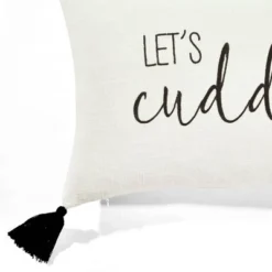 Lush Décor 25 13"x20" 'Let's Cuddle' Family-Friendly Lumbar Throw Pillow Cover White - Lush Décor