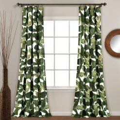 Set Of 2 Tropical Paradise Window Curtain Panels Green - Lush Décor -Lush Décor GUEST 144909cb 41ee 4eb2 9ec0 41817980d62c