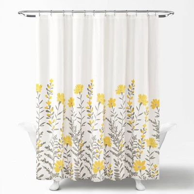 Aprile Shower Curtain Yellow/Gray - Lush Décor 3 Aprile Shower Curtain Yellow/Gray - Lush Décor