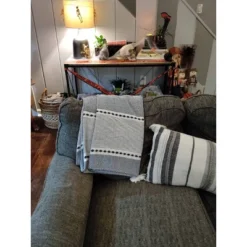 50"x60" Herringbone Striped Yarn Dyed Cotton Woven Throw Blanket With Tassels - Lush Décor 15 50"x60" Herringbone Striped Yarn Dyed Cotton Woven Throw Blanket With Tassels - Lush Décor -Lush Décor GUEST 1708a45c 5b8b 4fe9 803b 907bfd6d219f
