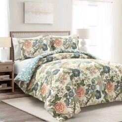 3pc Sydney Cotton Duvet Cover Set Green/Blue - Lush Décor -Lush Décor GUEST 17482246 d644 42d0 add3 b228bd05c17c