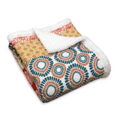 Lush Décor 50"x60" Bohemian Stripe Throw Blanket Turquoise/Orange -Lush Décor GUEST 1778e1a7 c2b5 4d78 968c 7c1241caee92