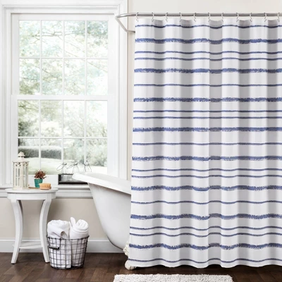 Striped Clip Jacquard Shower Curtain - Lush Décor 8 Striped Clip Jacquard Shower Curtain - Lush Décor - Image 6