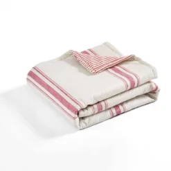 Lush Décor 50"x60" Farmhouse Stripe Throw Blanket Red -Lush Décor GUEST 17c8b832 ef58 4937 a0f5 d73d345db29f