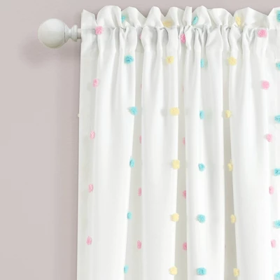 42"x84" Kids' Rainbow Tufted Dot Single Window Curtain Panel - Lush Décor 3 42"x84" Kids' Rainbow Tufted Dot Single Window Curtain Panel - Lush Décor