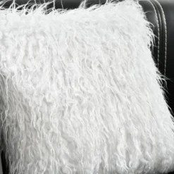 Luca Faux Fur Square Throw Pillow White - Lush Décor -Lush Décor GUEST 1969eec5 b64f 438a b028 4ff0f9590e97