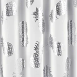 Pineapple Toss Shower Curtain Single Silver - Lush Décor -Lush Décor GUEST 19eda150 ebc5 402c b084 4c79e8693bc7