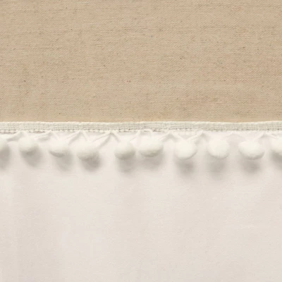 Adelyn Pom Pom Shower Curtain Neutral - Lush Décor 4 Adelyn Pom Pom Shower Curtain Neutral - Lush Décor - Image 2