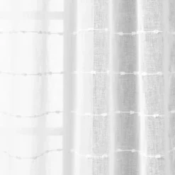 1pc 50"x84" Indoor/Outdoor Sheer Farmhouse Textured Curtain Panel White - Lush Décor 8 1pc 50"x84" Indoor/Outdoor Sheer Farmhouse Textured Curtain Panel White - Lush Décor -Lush Décor GUEST 1a8411a2 6cd3 41bd b093 e245c090d1c6