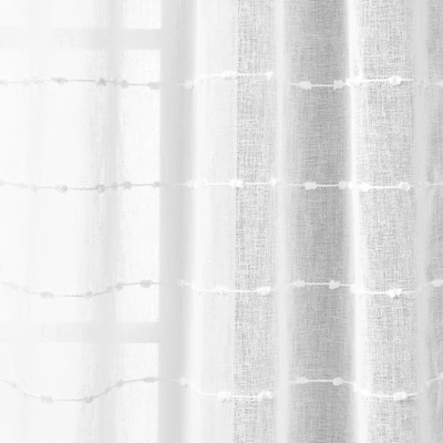 1pc 50"x84" Indoor/Outdoor Sheer Farmhouse Textured Curtain Panel White - Lush Décor 5 1pc 50"x84" Indoor/Outdoor Sheer Farmhouse Textured Curtain Panel White - Lush Décor - Image 3