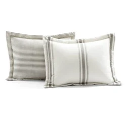 Farmhouse Stripe Reversible Cotton Comforter & Sham Set - Lush Décor -Lush Décor GUEST 1b421335 4487 4c5a 93e5 82afd51f87ca