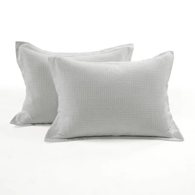 Lush Décor 3pc Haniya Solid Waffle Woven 100% Cotton Textured Comforter Set 8 Lush Décor 3pc Haniya Solid Waffle Woven 100% Cotton Textured Comforter Set - Image 6