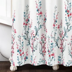 72"x72" Mirabelle Watercolor Floral Shower Curtain Blue/Coral - Lush Décor -Lush Décor GUEST 1be3a639 f925 4583 bc0f 617b79e2b9de