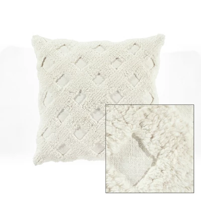 20"x20" Oversize Tufted Diagonal Square Throw Pillow White - Lush Décor 6 20"x20" Oversize Tufted Diagonal Square Throw Pillow White - Lush Décor - Image 4