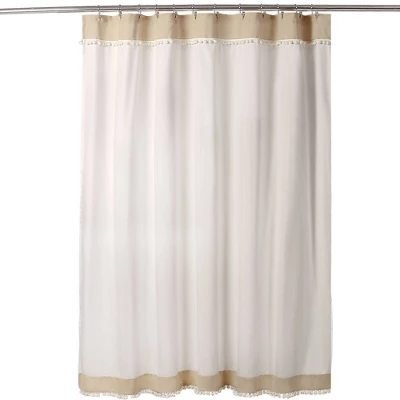 Adelyn Pom Pom Shower Curtain Neutral - Lush Décor 6 Adelyn Pom Pom Shower Curtain Neutral - Lush Décor - Image 4