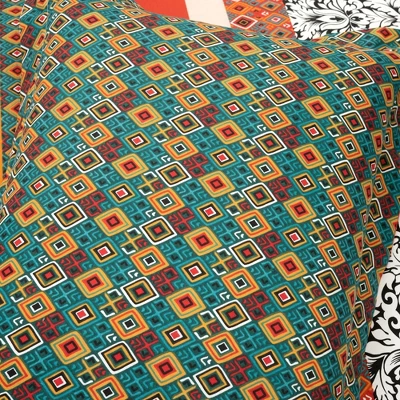 Lush Décor Boho Stripe Reversible Cotton Duvet Cover Set Turquoise/Tangerine 7 Lush Décor Boho Stripe Reversible Cotton Duvet Cover Set Turquoise/Tangerine - Image 5