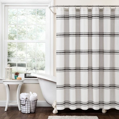 Farmhouse Striped Shower Curtain - Lush Décor 11 Farmhouse Striped Shower Curtain - Lush Décor - Image 9