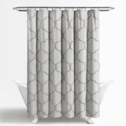 Lush Décor 35 Avon Chenille Trellis Shower Curtain Light Gray - Lush Décor