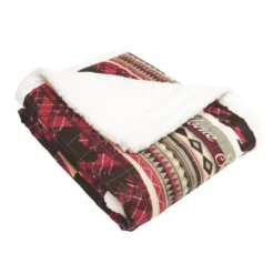 Lush Décor 50"x60" Holiday Lodge Faux Shearling Throw Blanket Red/Brown -Lush Décor GUEST 238b0c47 6530 4303 9003 b17daf7e65bb