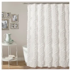Ruffle Diamond Shower Curtain - Lush Décor -Lush Décor GUEST 25c404d5 59d6 40ce 9c8c 5e32b08a98a0